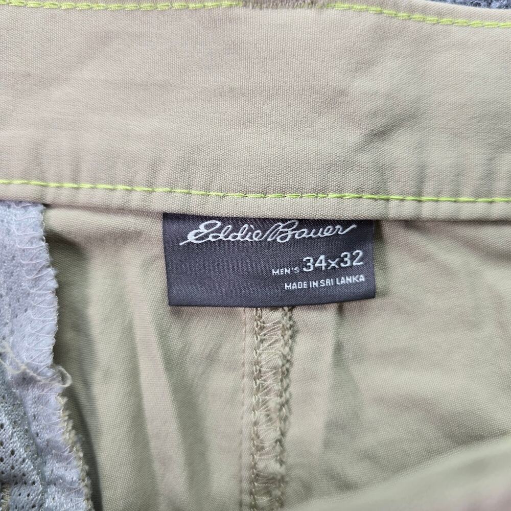 Eddie Bauer Pants Mens 34x32 (34x31.5) Khaki Tan Hiking Outdoor Nylon Stretch - Picture 5 of 8
